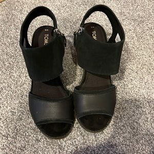 Black Toms Majorca Cutout Sandal.